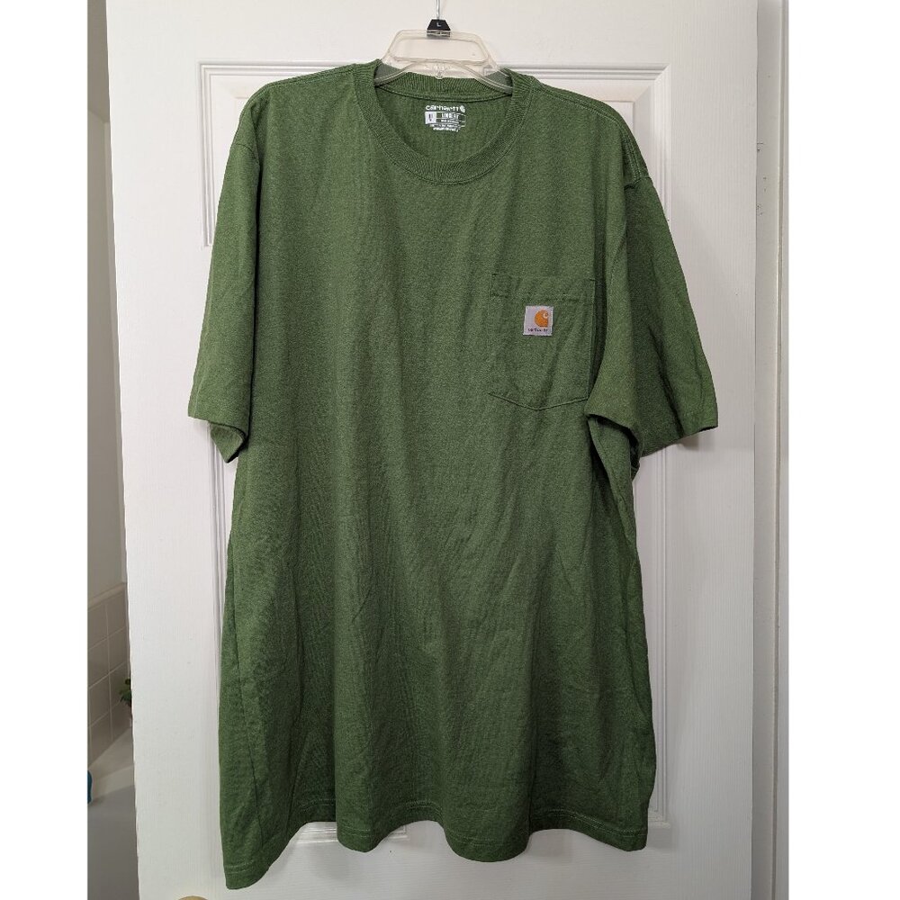 Vintage Carhartt Mens Green Shirt - Size XL Tall (Loose Fit)
